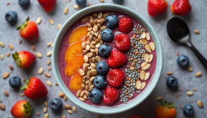 Vibrant Superfood Bowl with Berries and Seeds