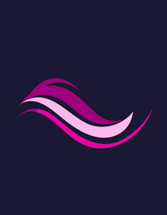 Obraz premium Abstract Curving Flowing Lines In Shades Of Pink And Purple Vector Graphic
