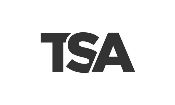 TSA logo design template with strong and modern bold text. Initial based vector logotype featuring simple and minimal typography. Trendy company identity.