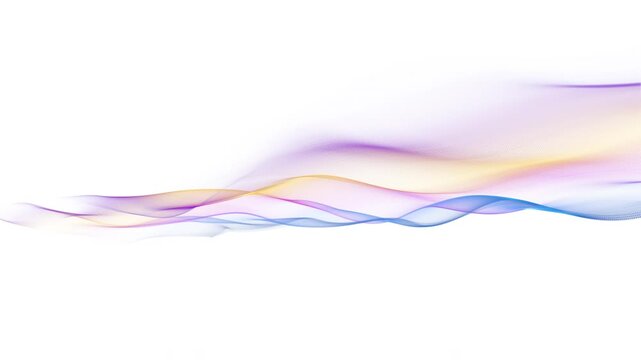 Abstract Colorful Dynamic Flowing Wave on White Background. Ideal for technology, music posters, or creative digital media projects.