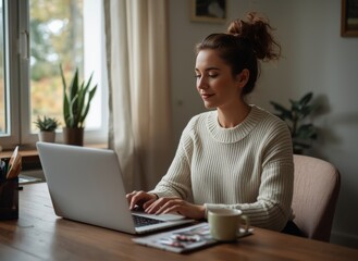 Cozy Home Workspace with Natural Light