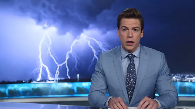 A series of clips where the weather forecasters get surprised by unexpected weather changes on live TV (2)