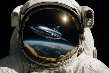 Astronaut helmet space reflection