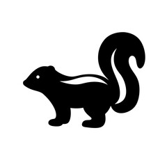 Obraz premium Black silhouette of a squirrel