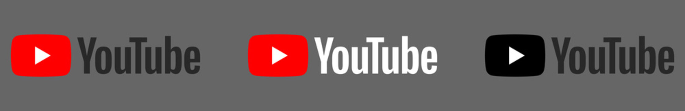 Youtube logo in different color forms