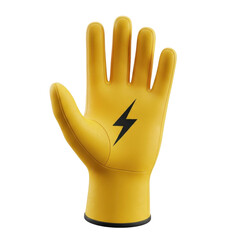 Obraz premium Electrical safety glove with lightning bolt