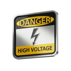 Fototapeta premium High voltage danger sign with lightning bolt
