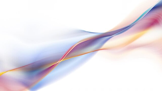 Abstract Colorful Dynamic Flowing Wave on White Background. Ideal for technology, music posters, or creative digital media projects.