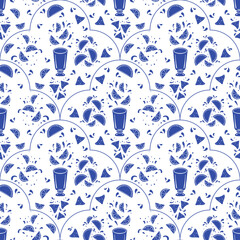 Seamless pattern with taco and maracas for mexican themed celebration events