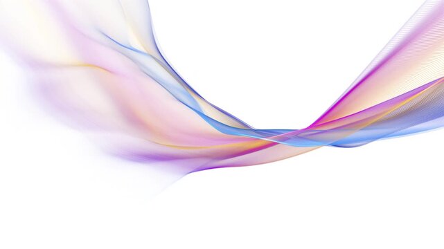 Abstract Colorful Dynamic Flowing Wave on White Background. Ideal for technology, music posters, or creative digital media projects.