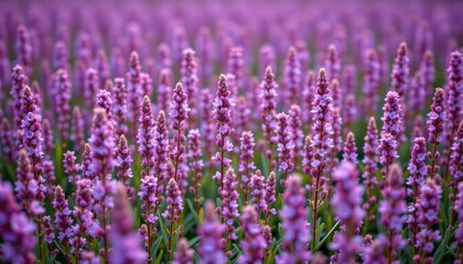 Obraz premium Vibrant Purple Flowers Blooming in a Lush Field during a Bright Sunny Day