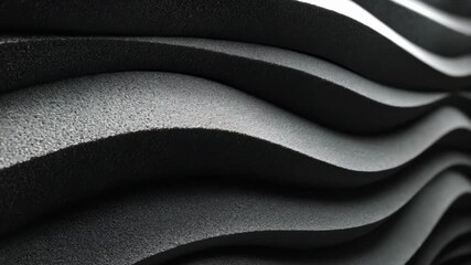 Medium shot of layered acoustic foam panels on wall highlighting textured surfaces designed to absorb sound and enhance privacy in indoor spaces