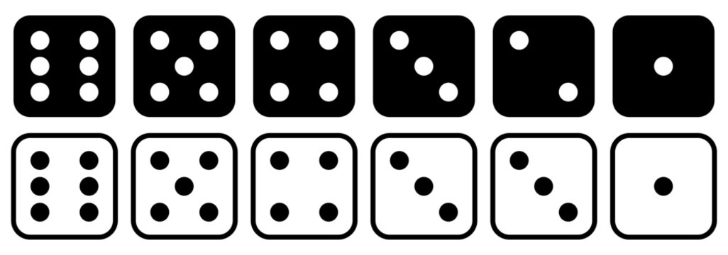 Game dice set icons