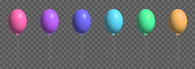 Set of 3d ballons