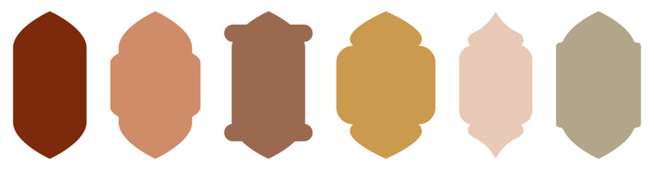 Set of oriental style Islamic ramadan kareem windows and arches