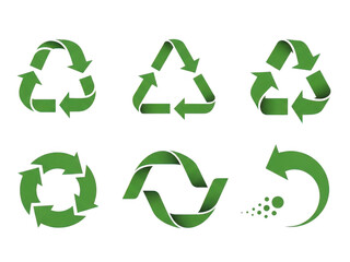 Obraz premium Various recycling symbols isolated on transparent background