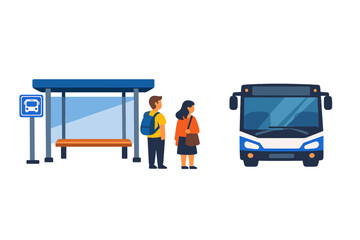 People waiting at a bus stop for a bus © Alan