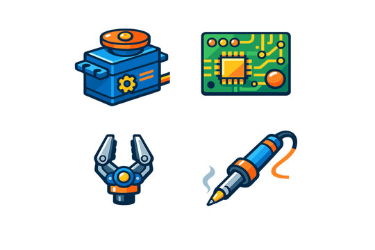Robotics and Electronics Icons Set