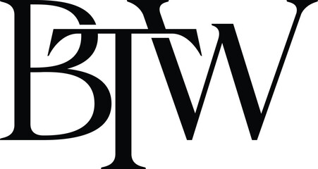 Letter BTW clothing logo design