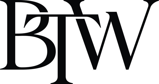 Letter BTW clothing logo design