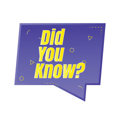 Did you know fun fact question icon illustration design, Have you heard yet sign illustration template, Do you know explanation and education sign