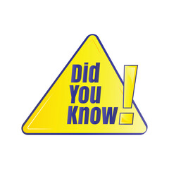 Did you know fun fact question icon illustration design, Have you heard yet sign illustration template, Do you know explanation and education sign