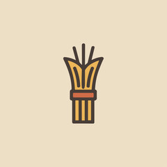 Papyrus Bundle hieroglyphic icon logo flat vector design