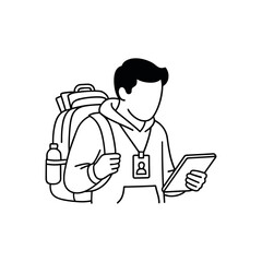 Freshman, new comer student, Undergraduate student icon logo flat vector design