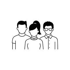 Friend group, Students icon logo flat vector design