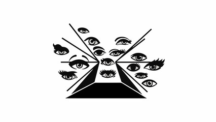 Multiple watchful eyes observing from a surreal, abstract perspective