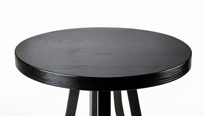 elegant black round table isolated on white background