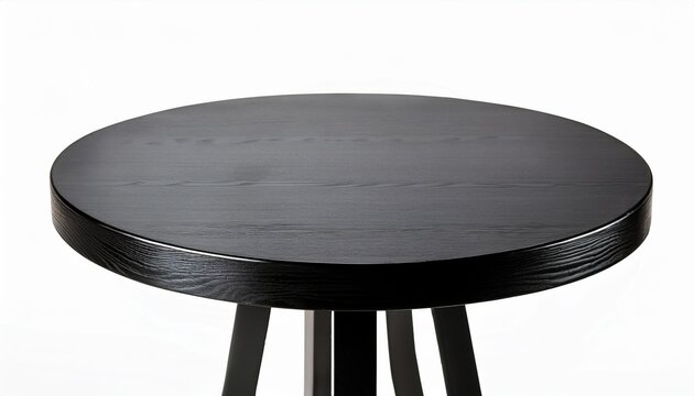 elegant black round table isolated on white background