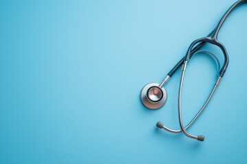 Stethoscope on Blue Background for Medical and Healthcare Concepts