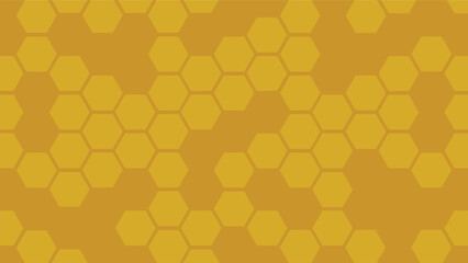 Seamless yellow honeycomb hexagon pattern background vector illustration texture in gold tones