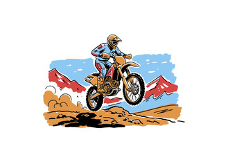 Dirt bike challenge artwork. Extreme motocross jump design. Off road adventure graphic print. Dirt bike artwork for t shirt print, poster, sticker, ba