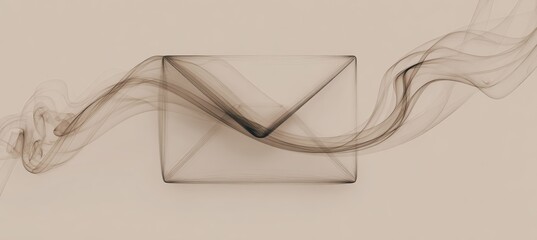 Elegant Smoke Envelope Icon on Beige Background for Email Marketing