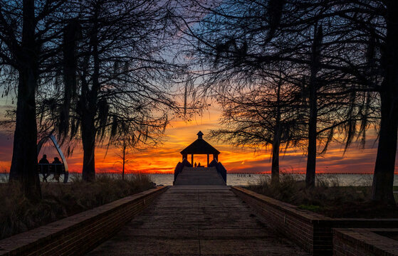 Romantic Sunset View from Gazebo