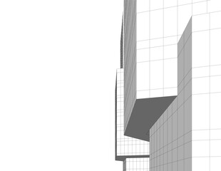 Architectural drawing 3d vector drawing