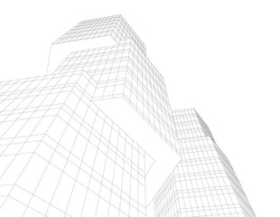 Fototapeta premium Architectural drawing 3d vector drawing