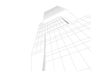 Fototapeta premium Architectural drawing 3d vector drawing