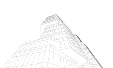 Fototapeta premium Architectural drawing 3d vector drawing
