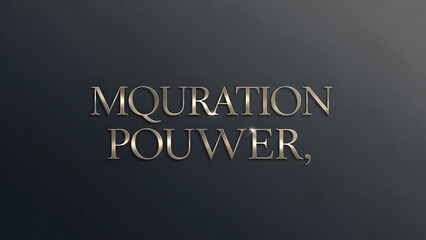 Fototapeta premium Gold text reading Mquration Pouwer on black background isolated on a transparent background