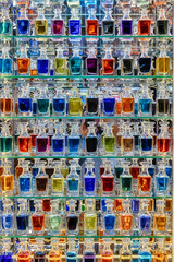 Wall Of Perfumes In Glass Vials