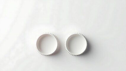 White Ceramic Plates on Soft Fabric Background for Clean Tableware Display