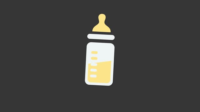 Nourishment Icon: A simplified graphic of a baby bottle filled with milk, symbolizes infant care and nurturing