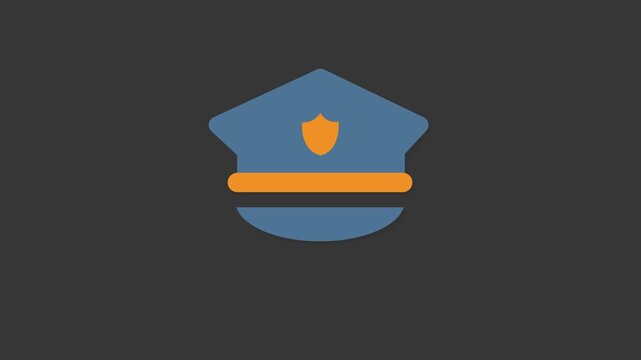 Police Hat Emblem: A symbol of law enforcement, featuring a stylized police hat icon, embodies security and authority in a clean, modern design. 
