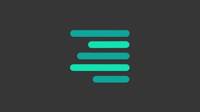 Text alignment sign: A minimalist illustration of horizontal alignment symbol that suggests organization and uniformity. A symbol to represents the arrangement of text in design composition.