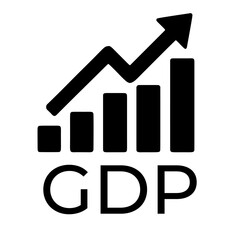 GDP growth icon with bar chart
