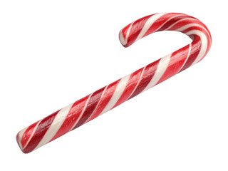 Vibrant red and white candy cane on black