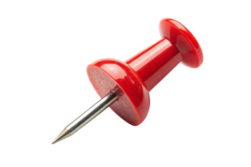 Red pushpin on black background for organization and planning
